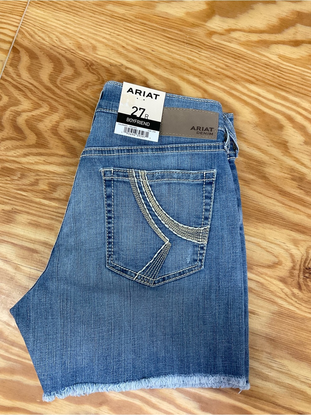 Ariat Women's Boyfriend Denim Shorts in Light Blue Wash #10043203